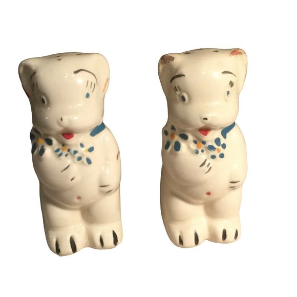 Happy White Bear Salt and Pepper Shakers American Bisque - Picture 8 of 14